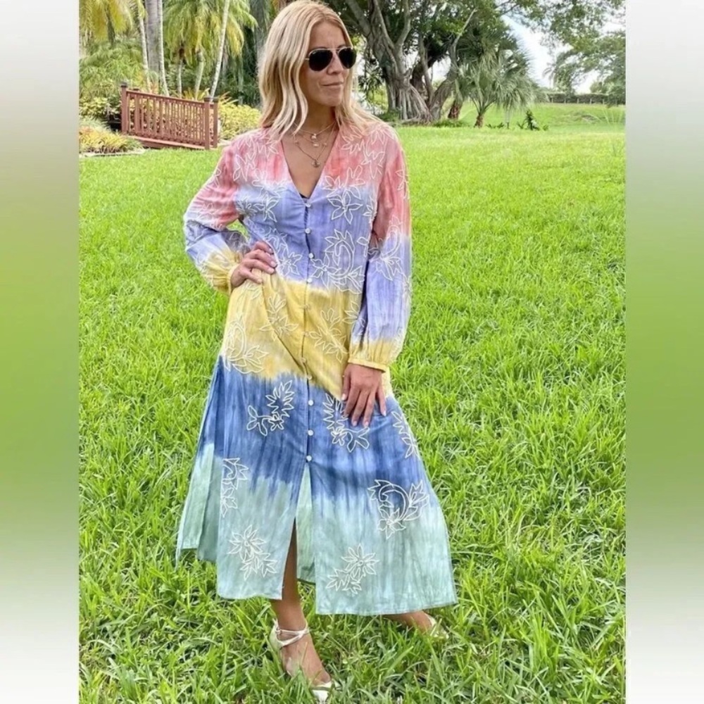 ZARA TIE DYE MIDI DRESS XS